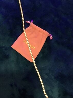 Gold Tennis Necklace with Clear Stones - GEMS E